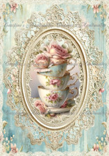 Shabby chic tea cups roses - tea,
