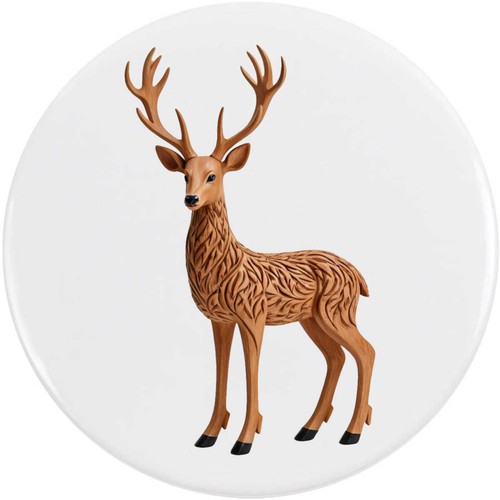 Carved stag button lapel - 'carved, stag'