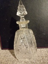Vintage frosted glass vinegar decanter bottle jar 19 cm