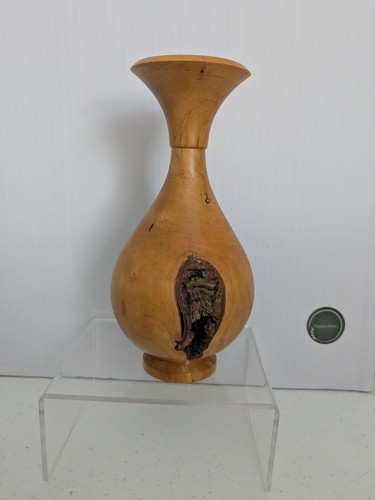 Wooden hand turned - turned, vase