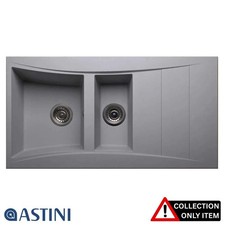 Astini Xeron 1.5 Bowl Grey SMC Synthetic Reversible Kitchen Sink & Waste