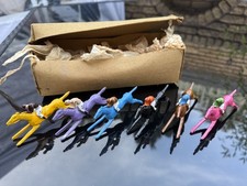 CHAD VALLEY VINTAGE ESCALADO BOARD GAME LEAD HORSE SET OF 6 WITH ORIGINAL BOX 