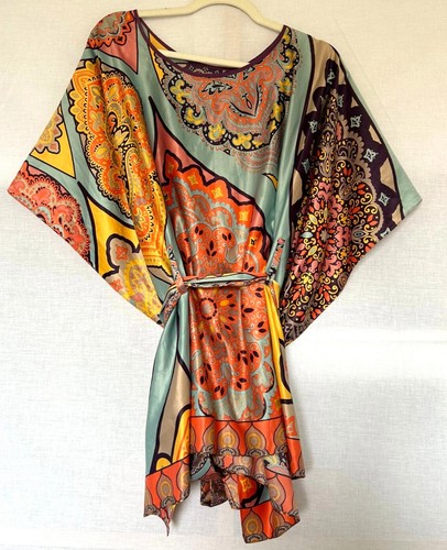 Kaftan top silky open - kaftan, sided