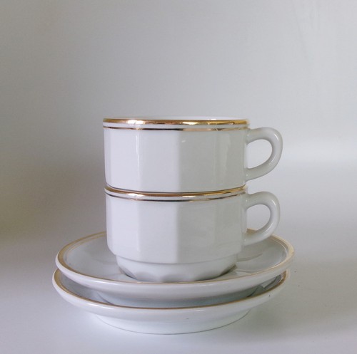 Two apilco white cups - apilco,
