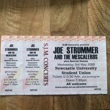 Joe Strummer Mescaleros Clash Unused ticket Newcastle University 03/05/00 #742
