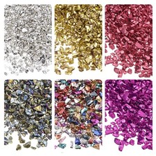 6 Colors Crushed Glass Chips 1-4mm Irregular Color 28g Colorful Color Series