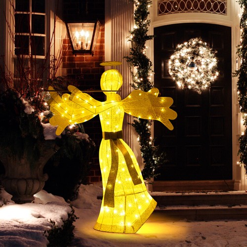 Pre lit xmas angel outside - pre-lit,