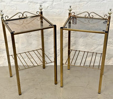 Pair of Vintage Brass & Smoked