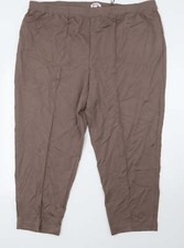 Slimma Womens Brown Polyester Blend Trousers Size 30 L27 in