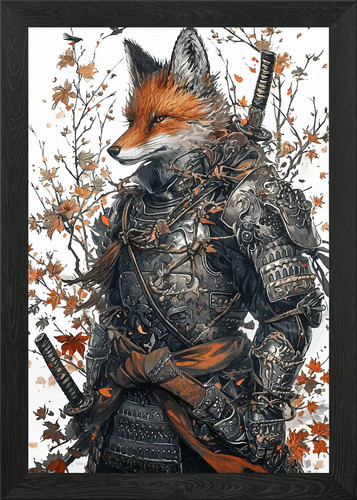 Fox warrior japanese framed - warrior,