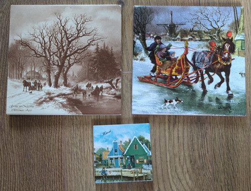 Hand decorated tile ter - 3x,