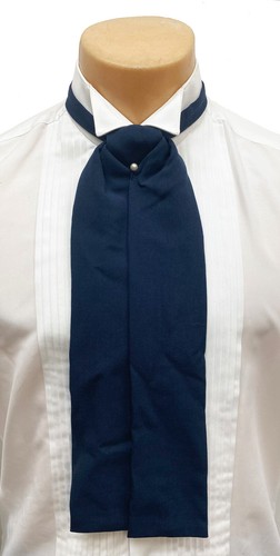 Men navy blue ascot - blue, cravat