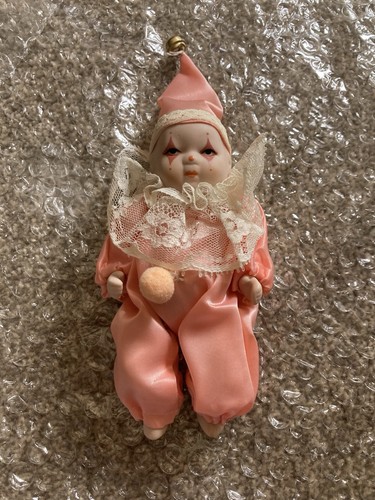 Vintage pink pierrot doll - pierrot,