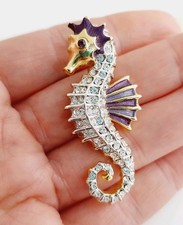 Seahorse Brooch Diamante