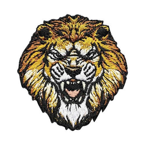Lion head iron patch - iron-on,