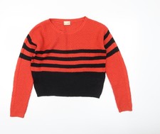 Vila Women Red Black Striped
