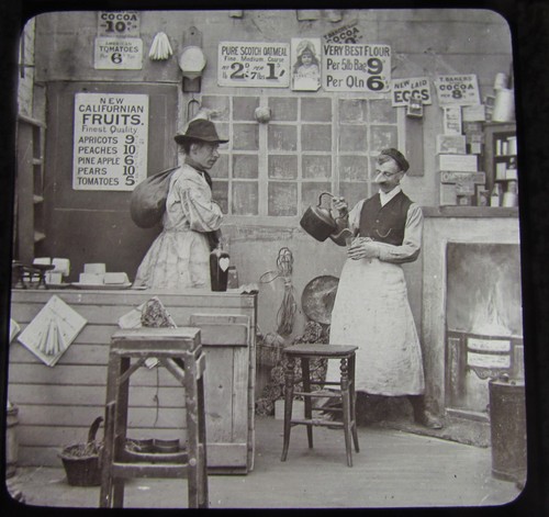 Glass magic lantern slide - glass,
