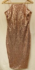 Bohoo Night Eleonore Sequin Open Back Midi Bodycon Size 8