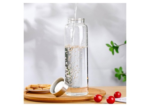 Glass water bottle - bottle, litre