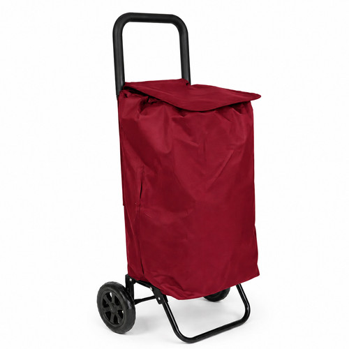 Wheel red shopping trolley - shopping,
