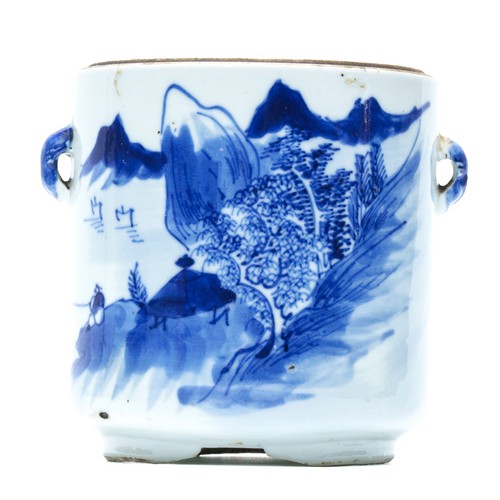Chinese porcelain brush - brush, pot