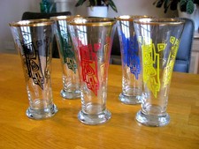 Unique Selection of  Vintage "Atomic" Style 1960's Pilsner Lager Beer Glasses  