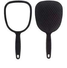 2x Hand Held Mirror Black Make