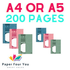 A4 / A5 / Premium Spiral Bound Notebook / 200 Pages / Work / School / Office