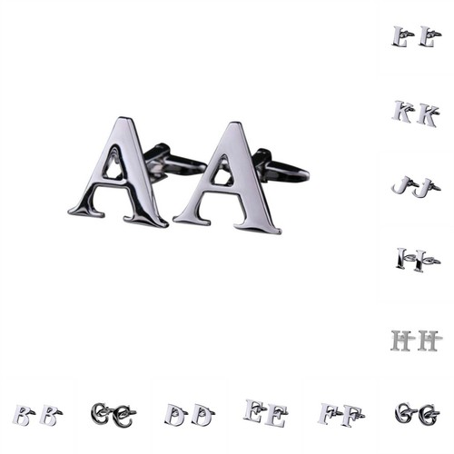 Silver letter cufflinks - silver,