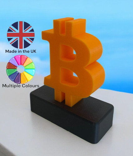Bitcoin desk display - bitcoin, 3d