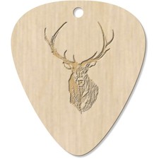 7 x 'Stag Head' Guitar Picks / Pendants (GP00006801)