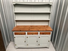 Vintage Dresser Upcycled, Stained Wood & Painted Draws/Doors/Shelves