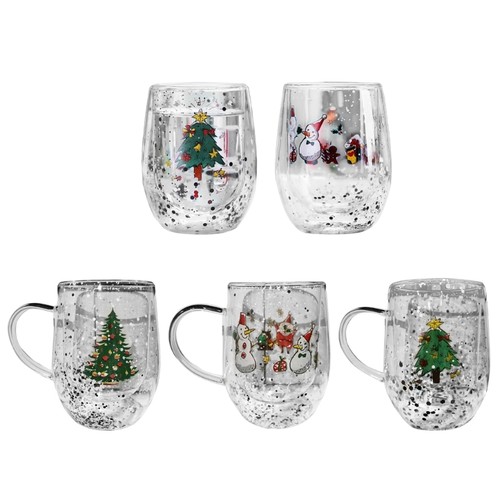 Christmas double walled glass - double,