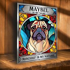 Personalised Pug Sign Metal