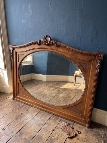Antique over mantle mirror - mantle,