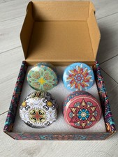 Scented candle gift set; 4 x natural soy wax in decorative pots