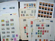 World wide collection of over 1350 stamps on 72 old  pages  see 14 scans
