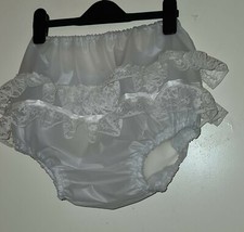  All sizes RUFFLED PVC  FRILLY  lace PANTS LOLITA  SISSY MAID adult baby Sized 