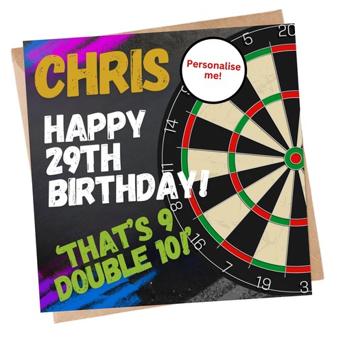 Darts birthday card - card,