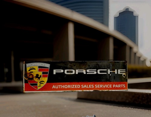 Vintage porsche porcelain sign - porsche,