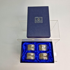 Set 4 Boxed Victoria Silver Plate Oval Napkin Rings Ideal for Christmas Table