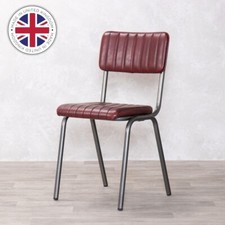 RED FAUX LEATHER DINING CHAIR