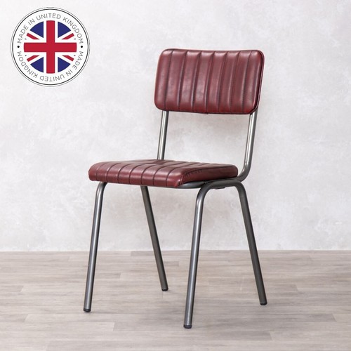 Red faux leather - leather, chair