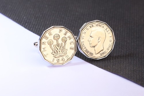 Brass threepence coin - brass,