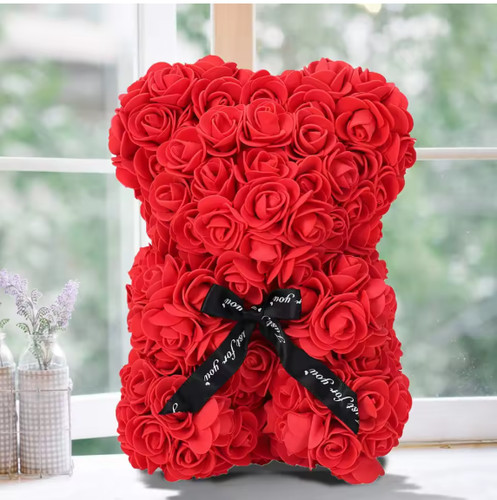 Artificial rose teddy bear - rose,