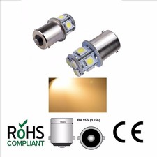 2 x 24 VOLT WARM WHITE GLB149 BA15S 5W LED UPGRADE BULBS 15MM BAYONET FITTING