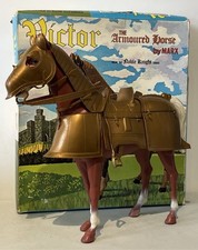 VINTAGE LOUIS MARX VICTOR ARMOURED HORSE FROM THE NOBLE KNIGHT SERIES BOXED