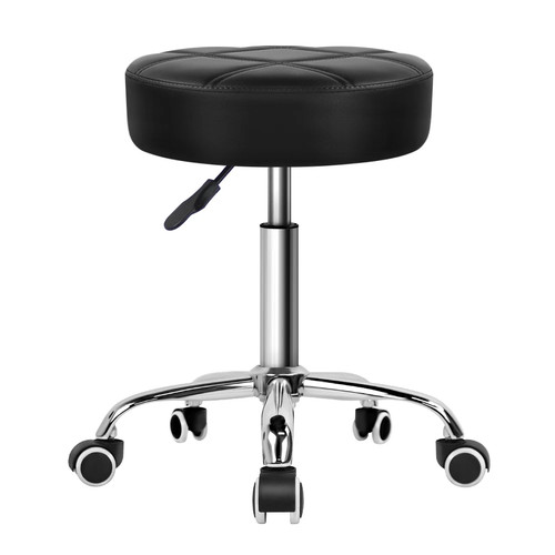 Round rolling stool leather - stool,