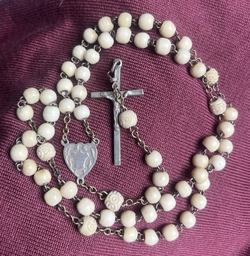 Antique french rosary - antique, beads