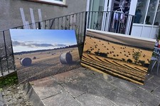 2 Acrylic Large Wall Art - Hayfield Theme, 59' x 39' - Stunning Photography